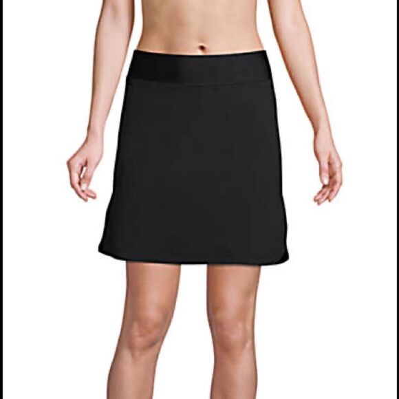 Land's End Swim Plus Standard size Quikdry skirt shorts pockets adjust blk Var - Picture 4 of 13